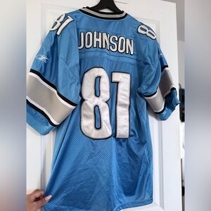Reebok Blue and Silver Football Jersey